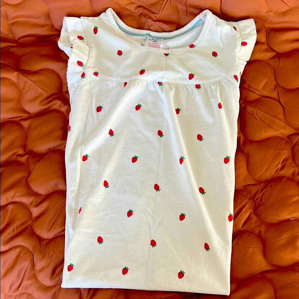 Boden White and Red Polka Dot Short Sleeve Tee